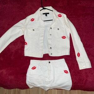 White denim set